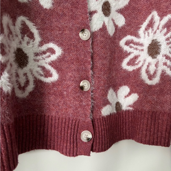 Floral Pink Cardigan Sweater in size small - Picture 2 of 5